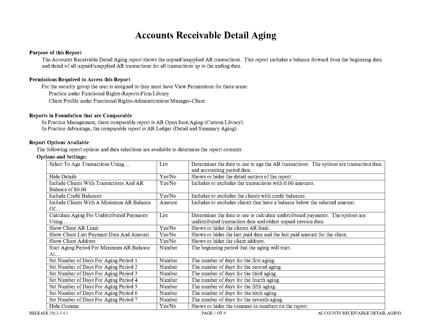 purpose of accounts receivable aging report