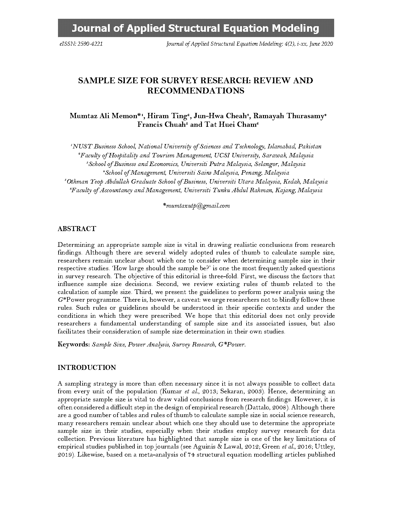 sample size effect on coefficient determination