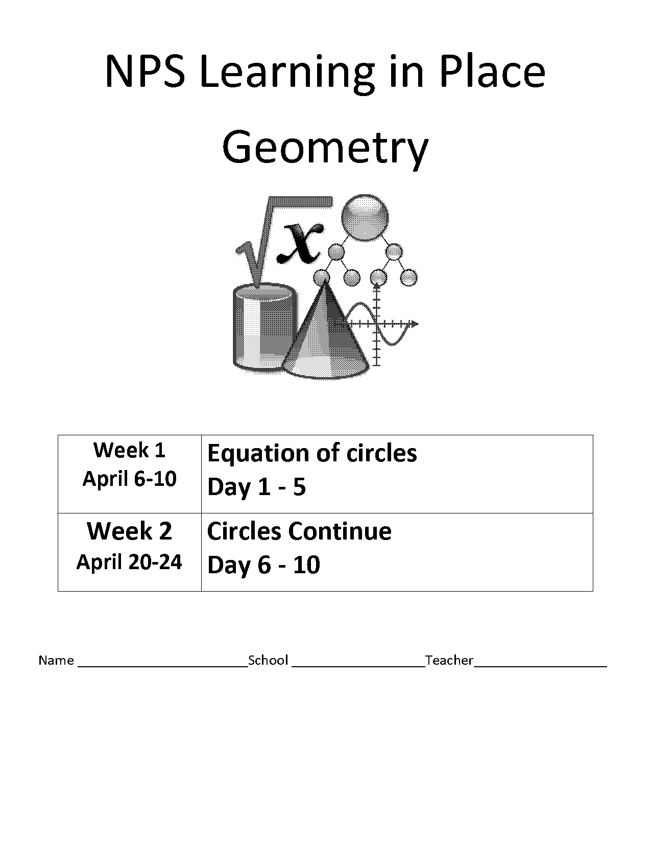 equations of a circle worksheet