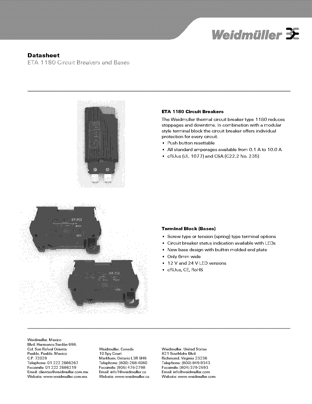 weidmuller spring loaded terminal blocks