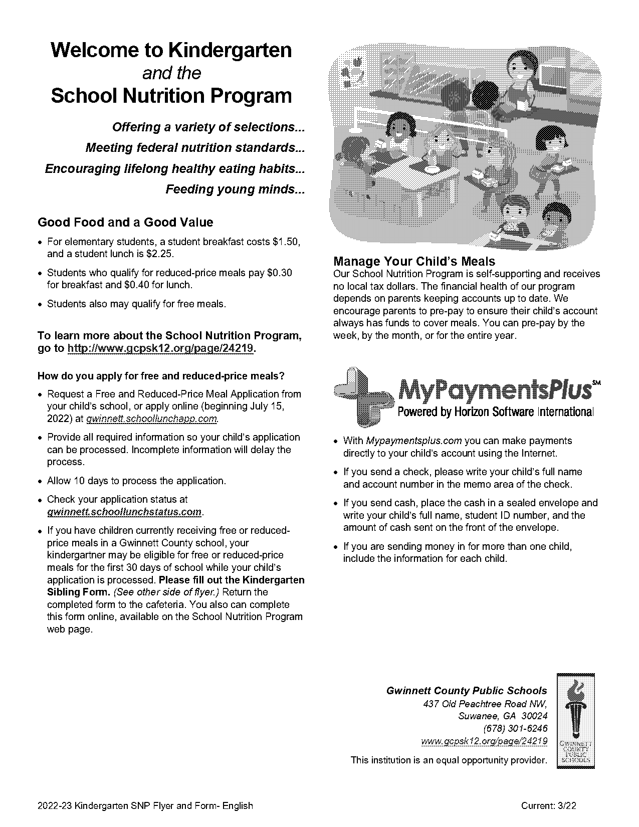 application for school meals in gwinnett county