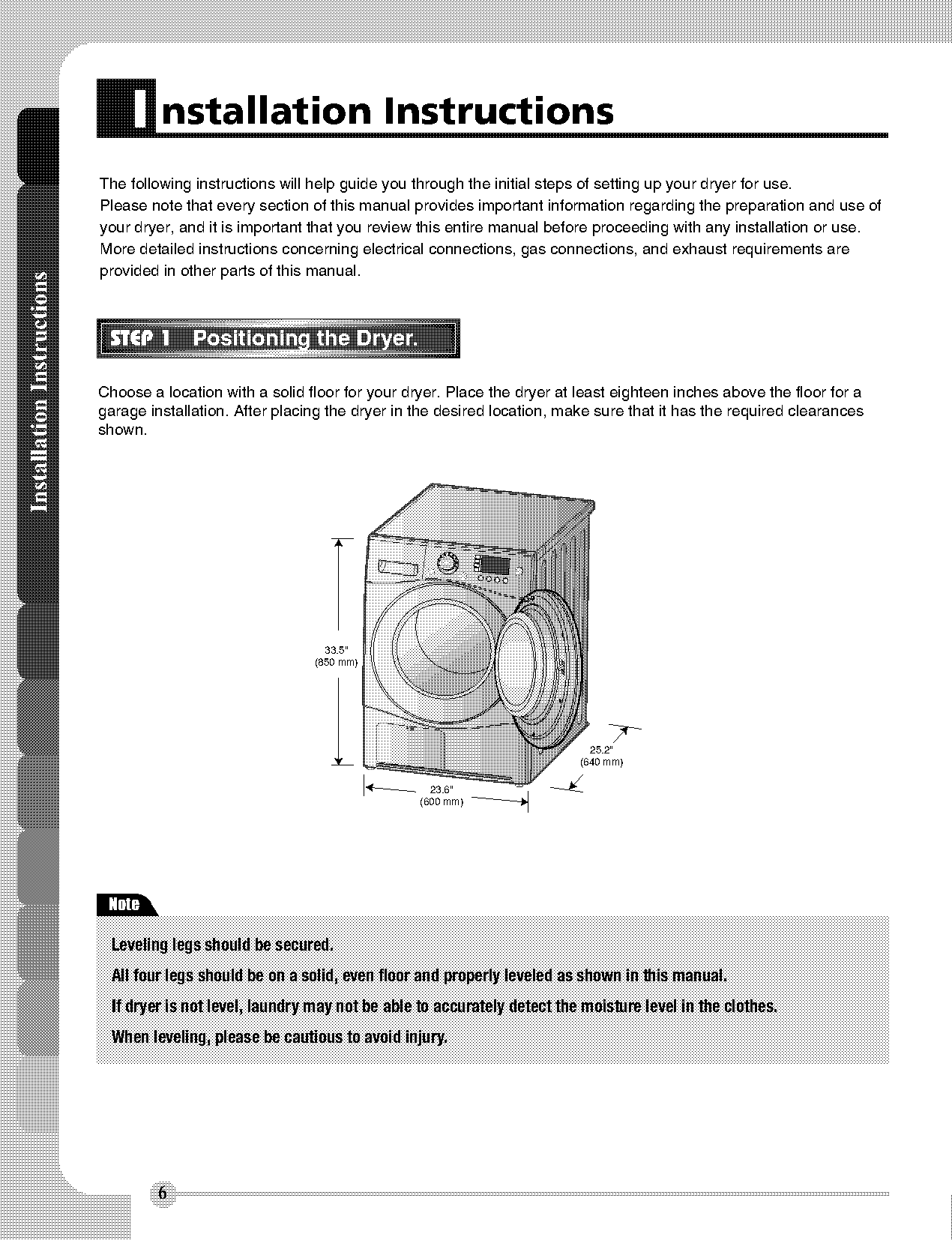 lg stackable washer dryer instructions