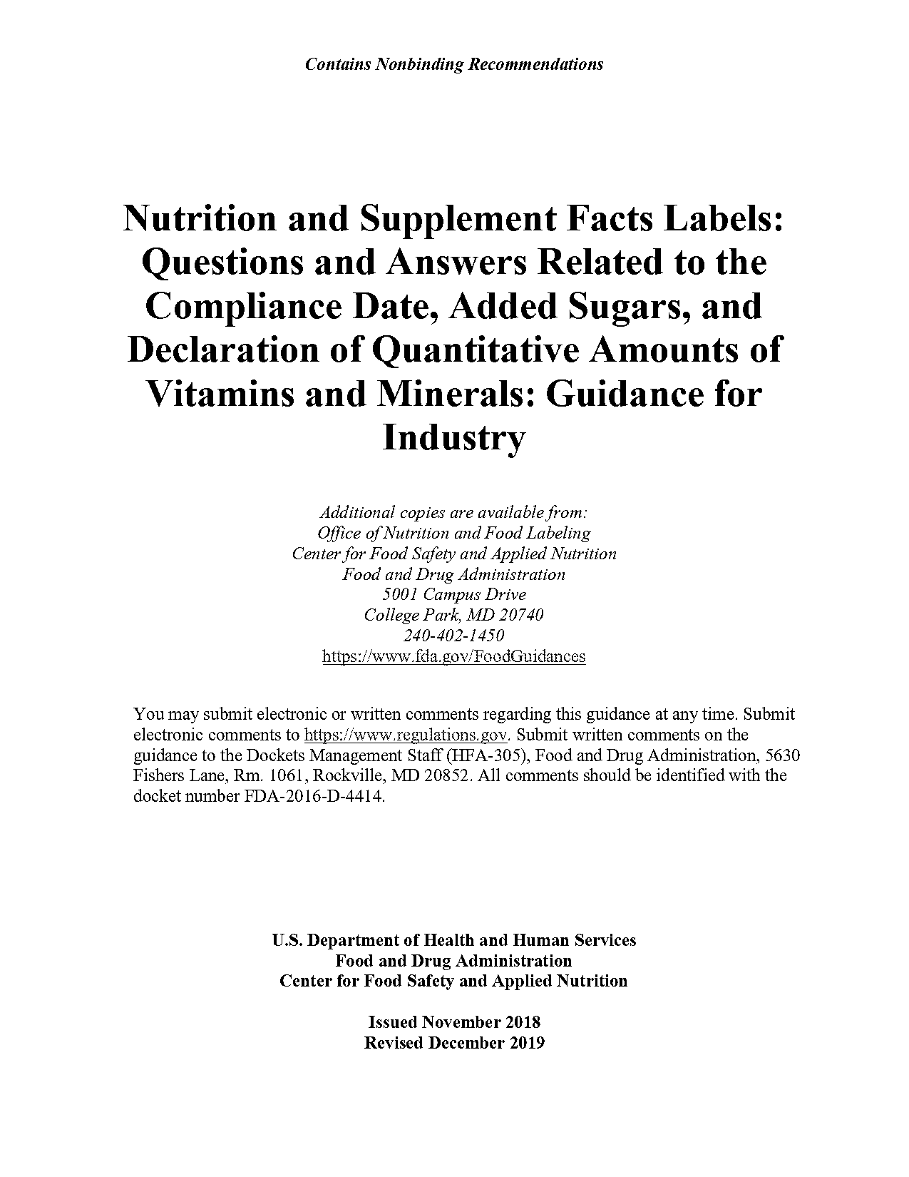 fda new dietary supplement label requirements potassium