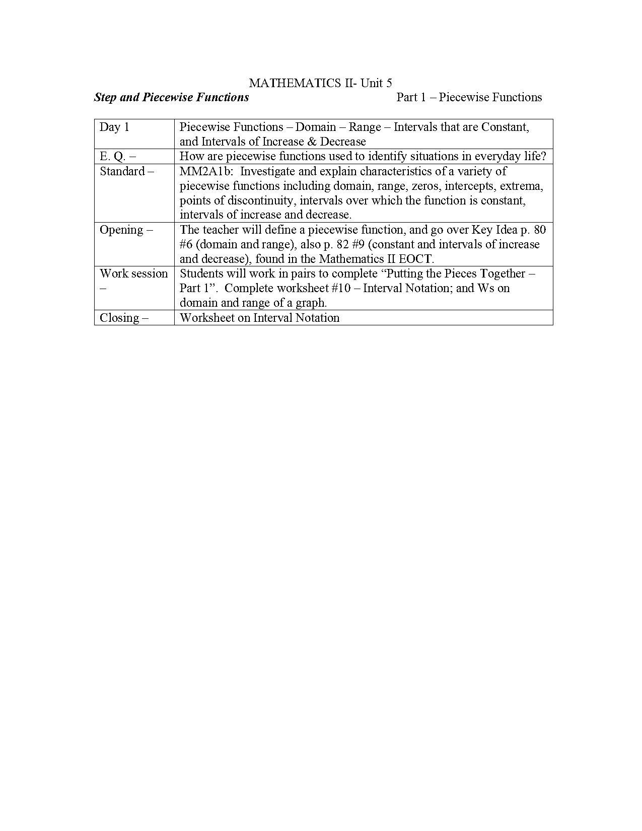 domain and range piecewise functions worksheet