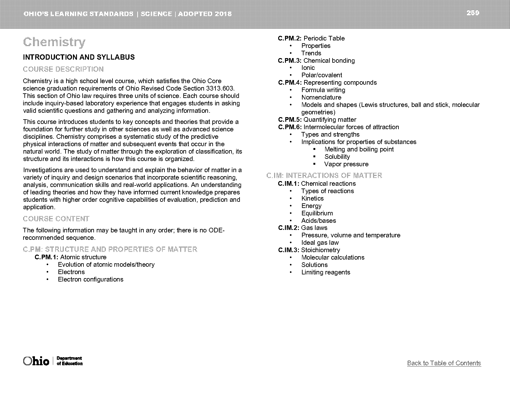 atomic structure table of contents