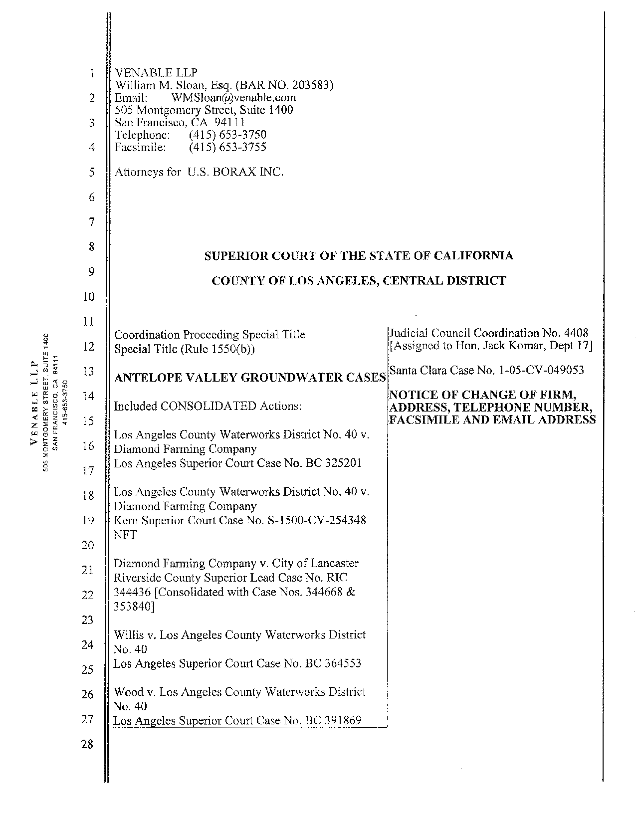 notice of change of address los angeles superior court