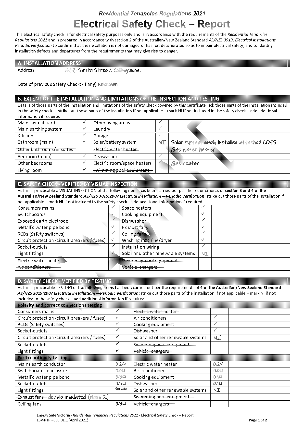 electrical safety checklist victoria