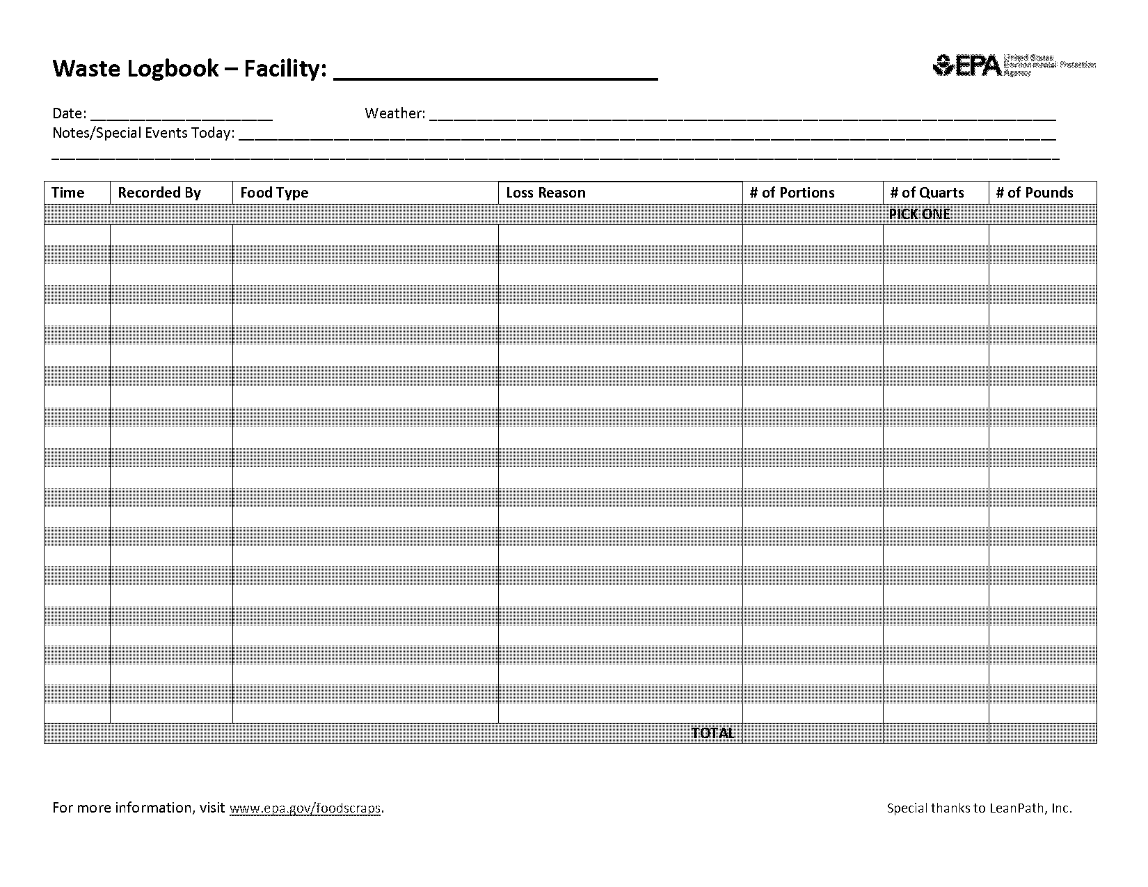 restaurant manager log book template excel