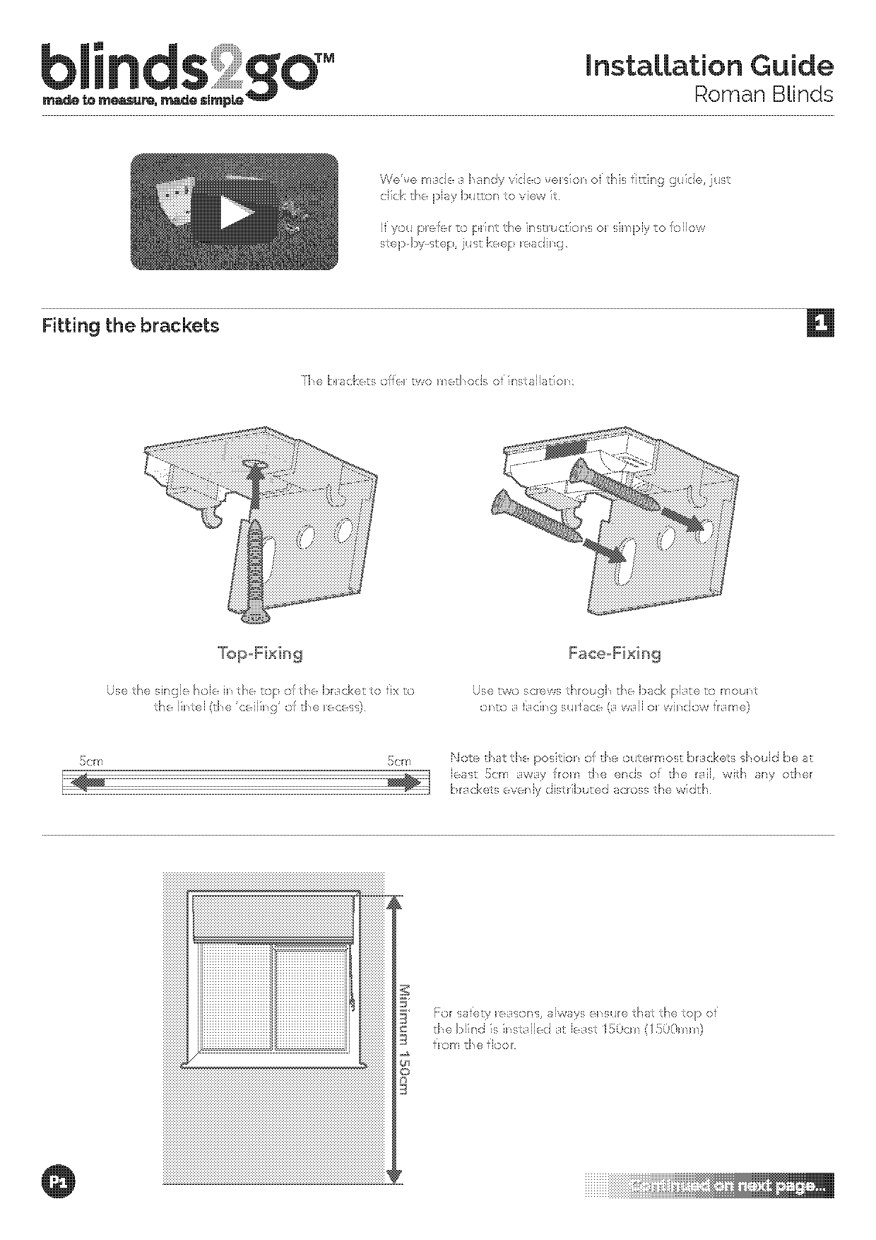 roman blind fitting instructions