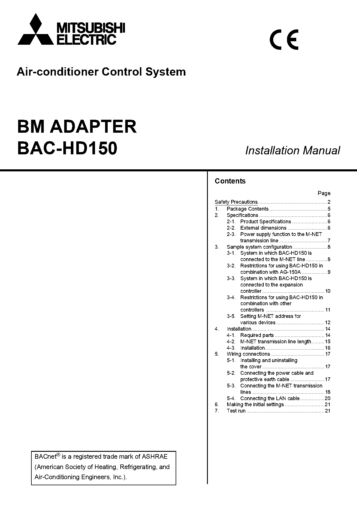 mitsubishi bc controller installation manual