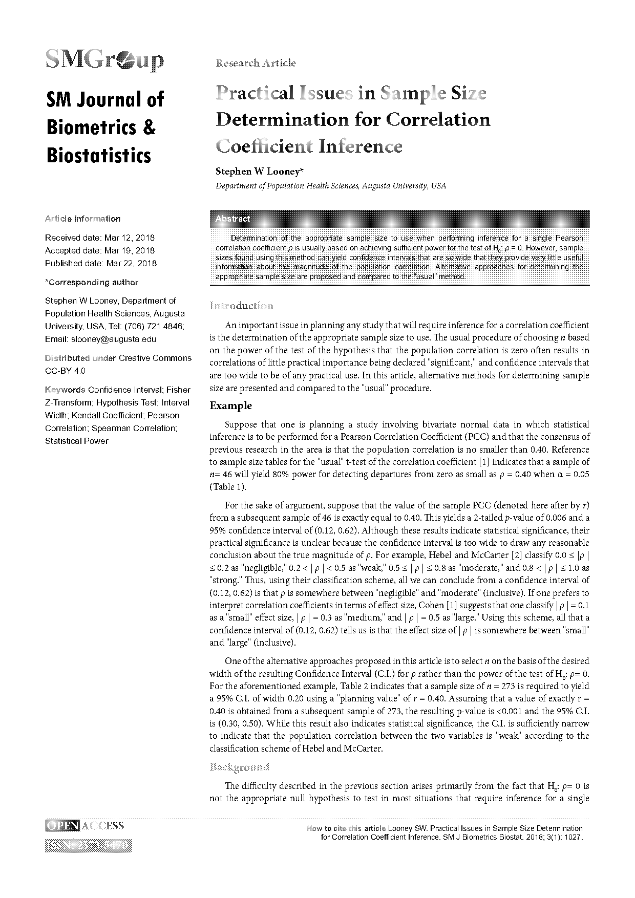 sample size effect on coefficient determination