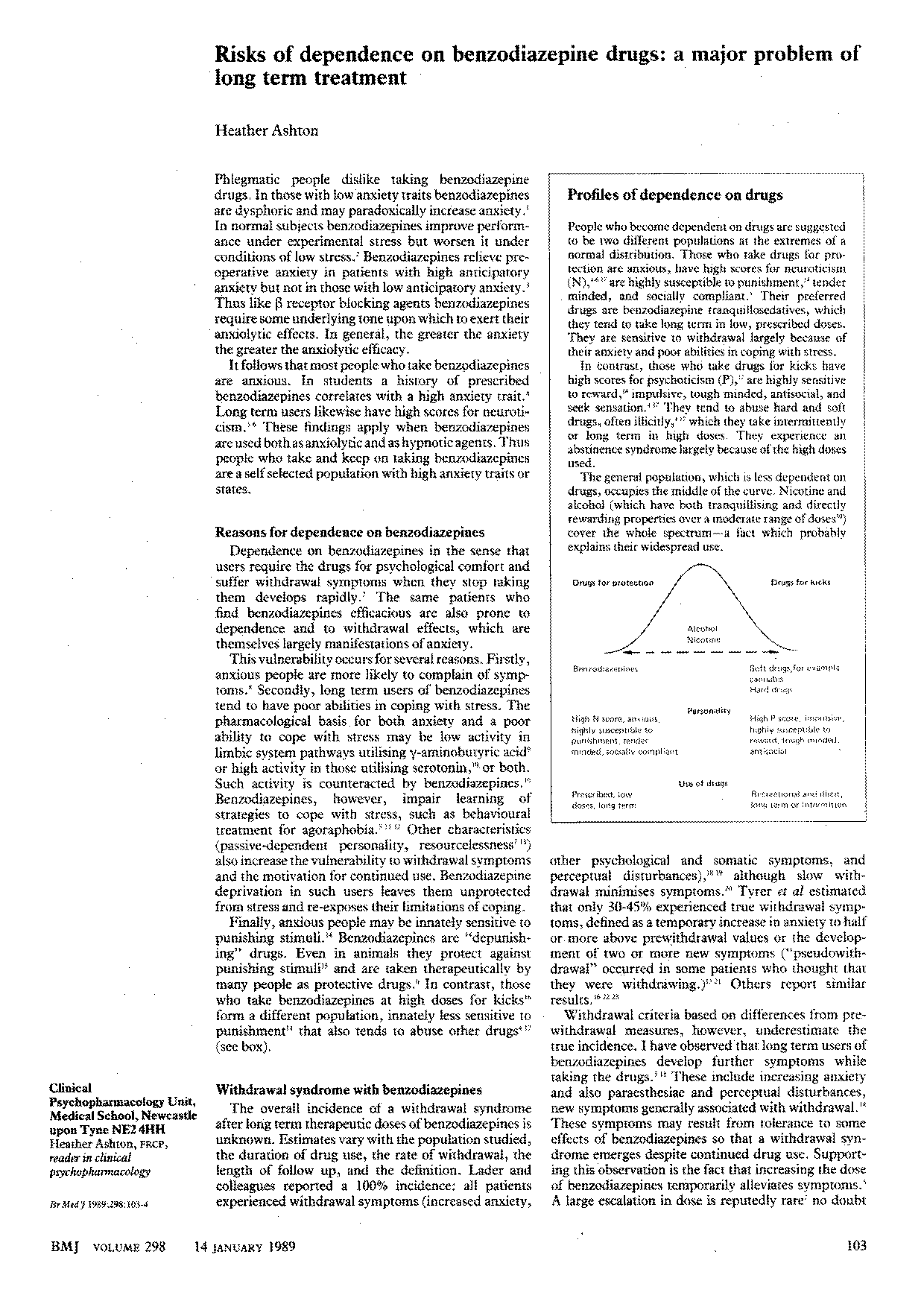 long term effects of benzodiazepine