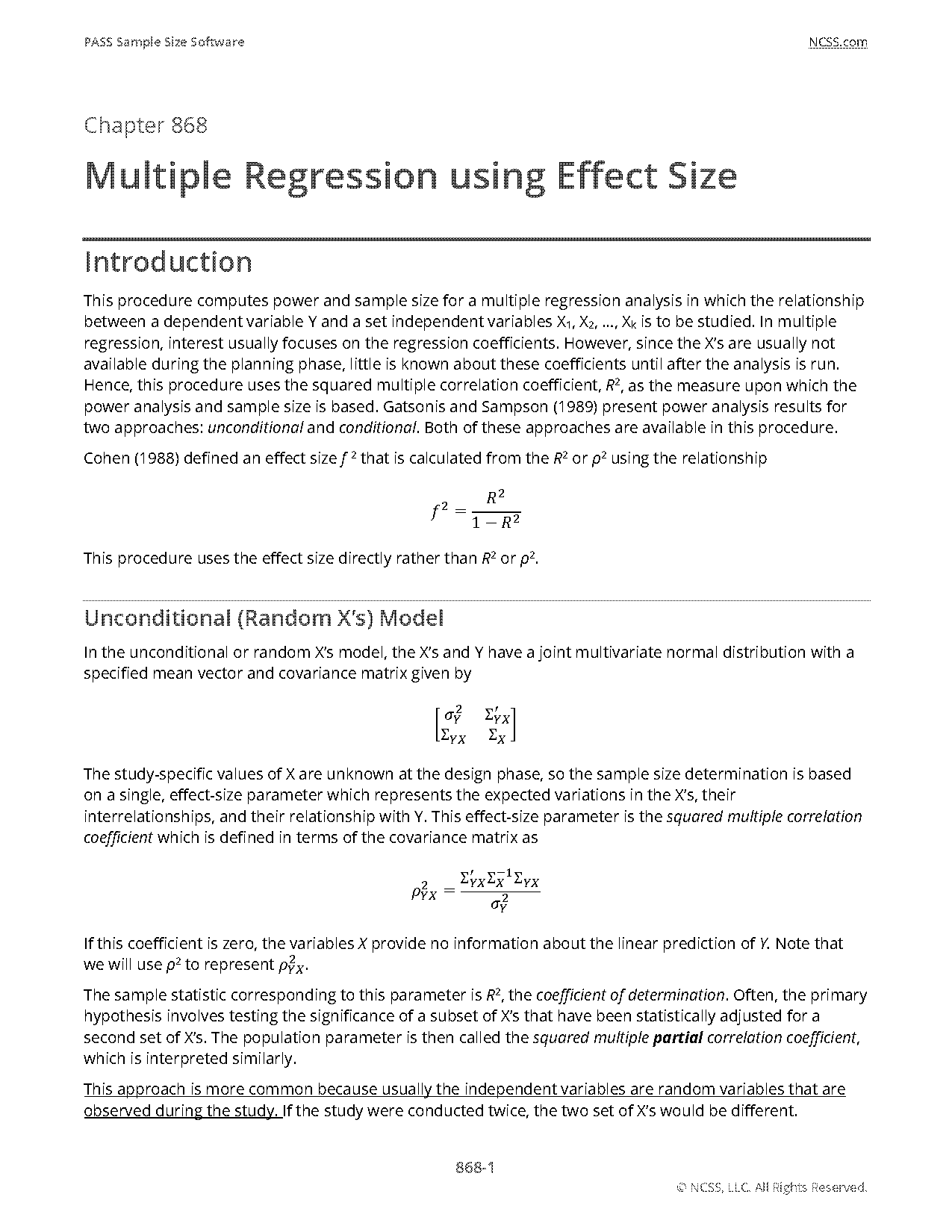 sample size effect on coefficient determination