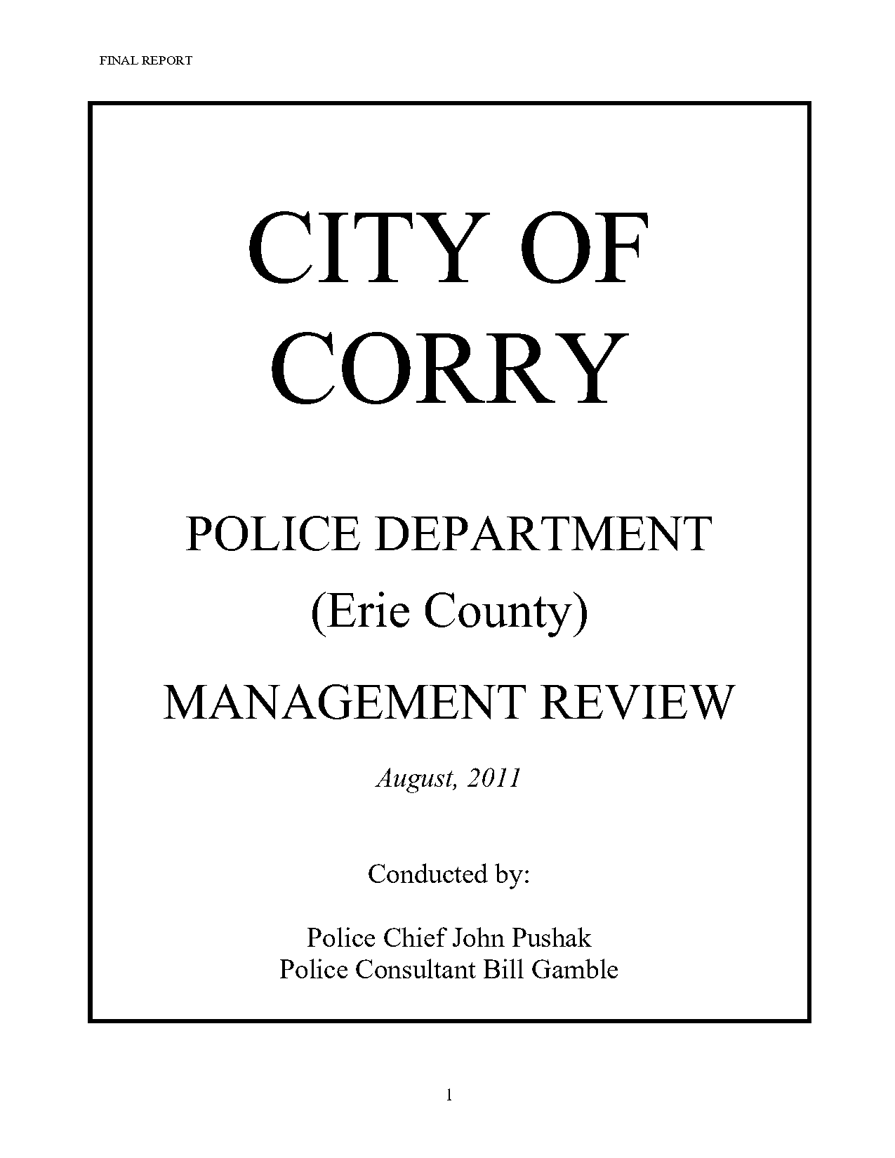 corry pa police reports