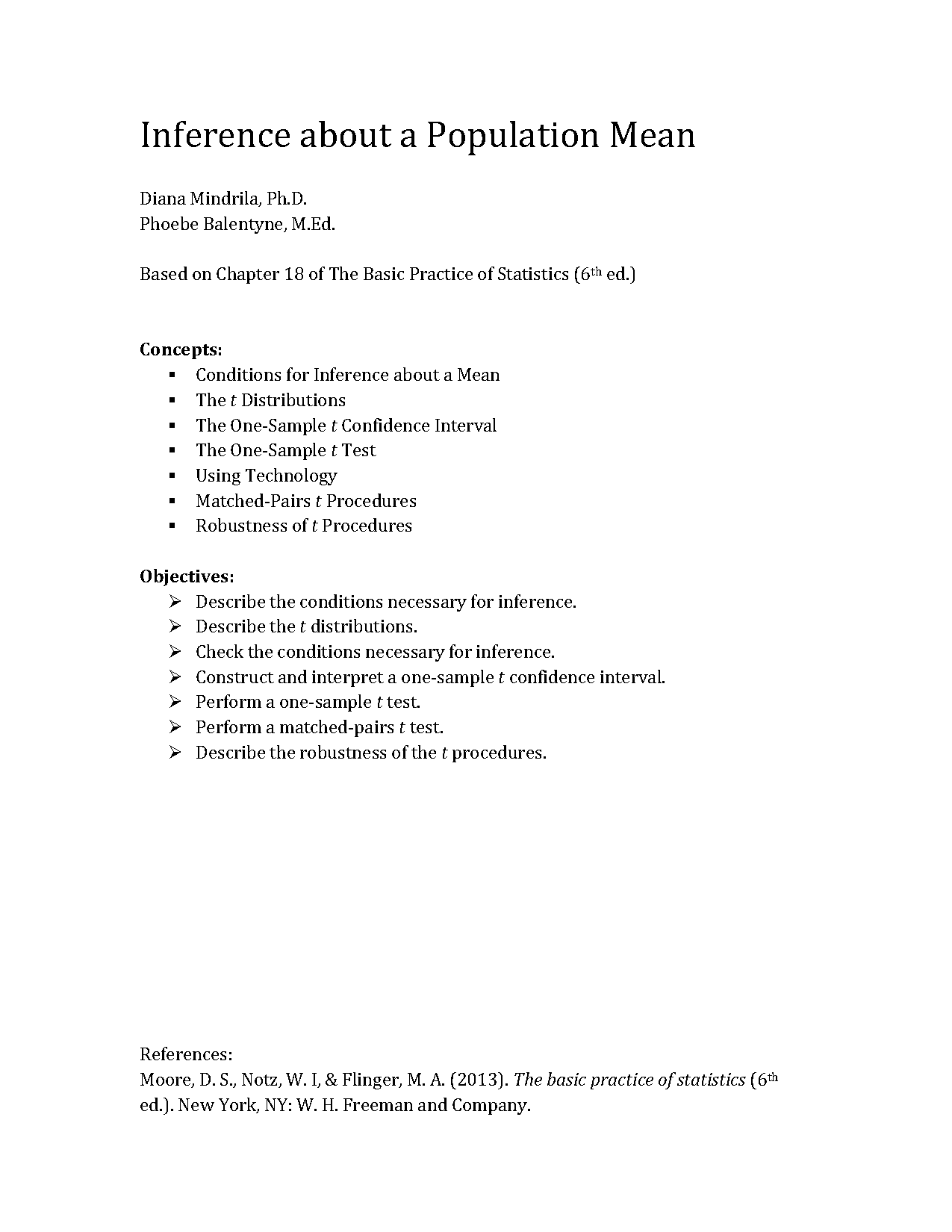 population mean sample data