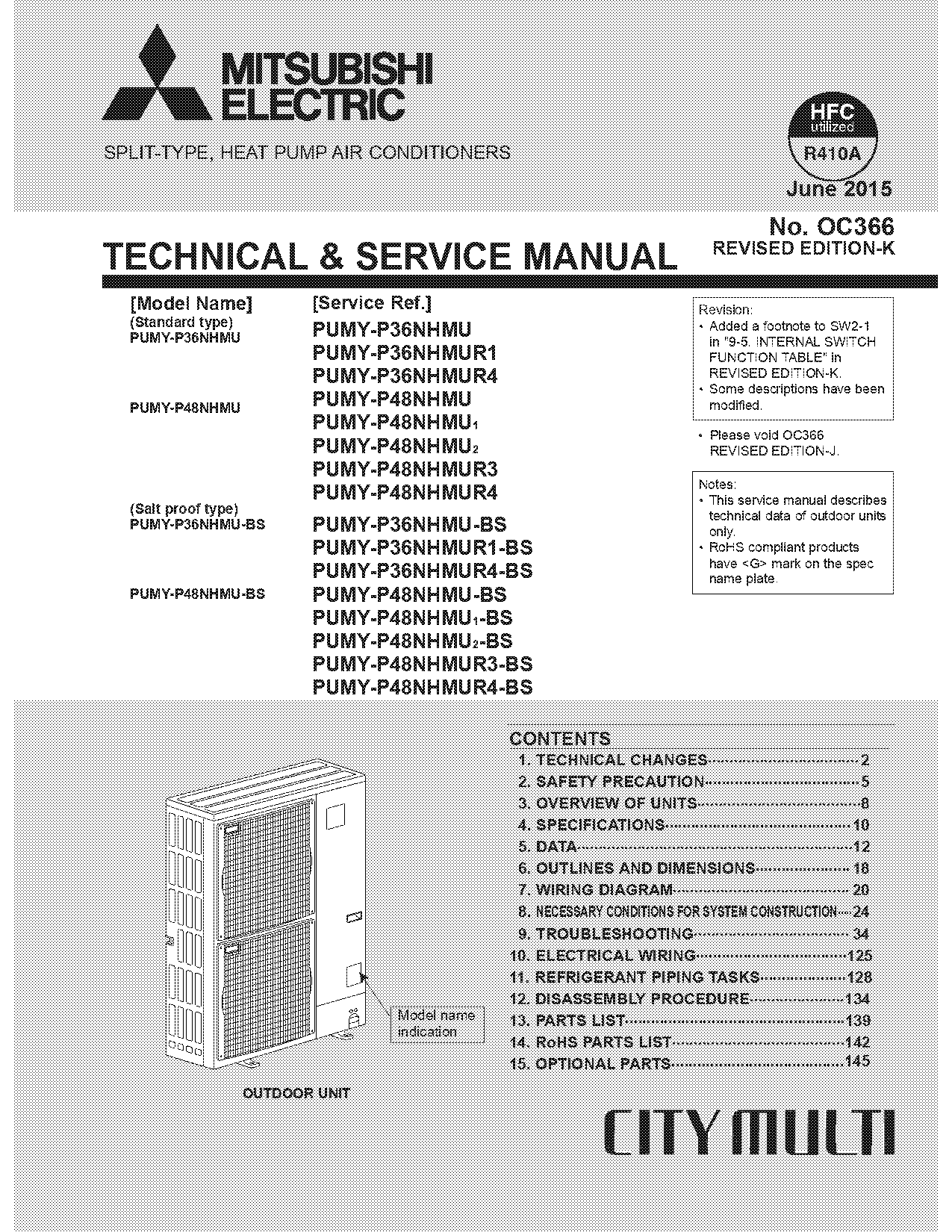 mitubishi tv service manual