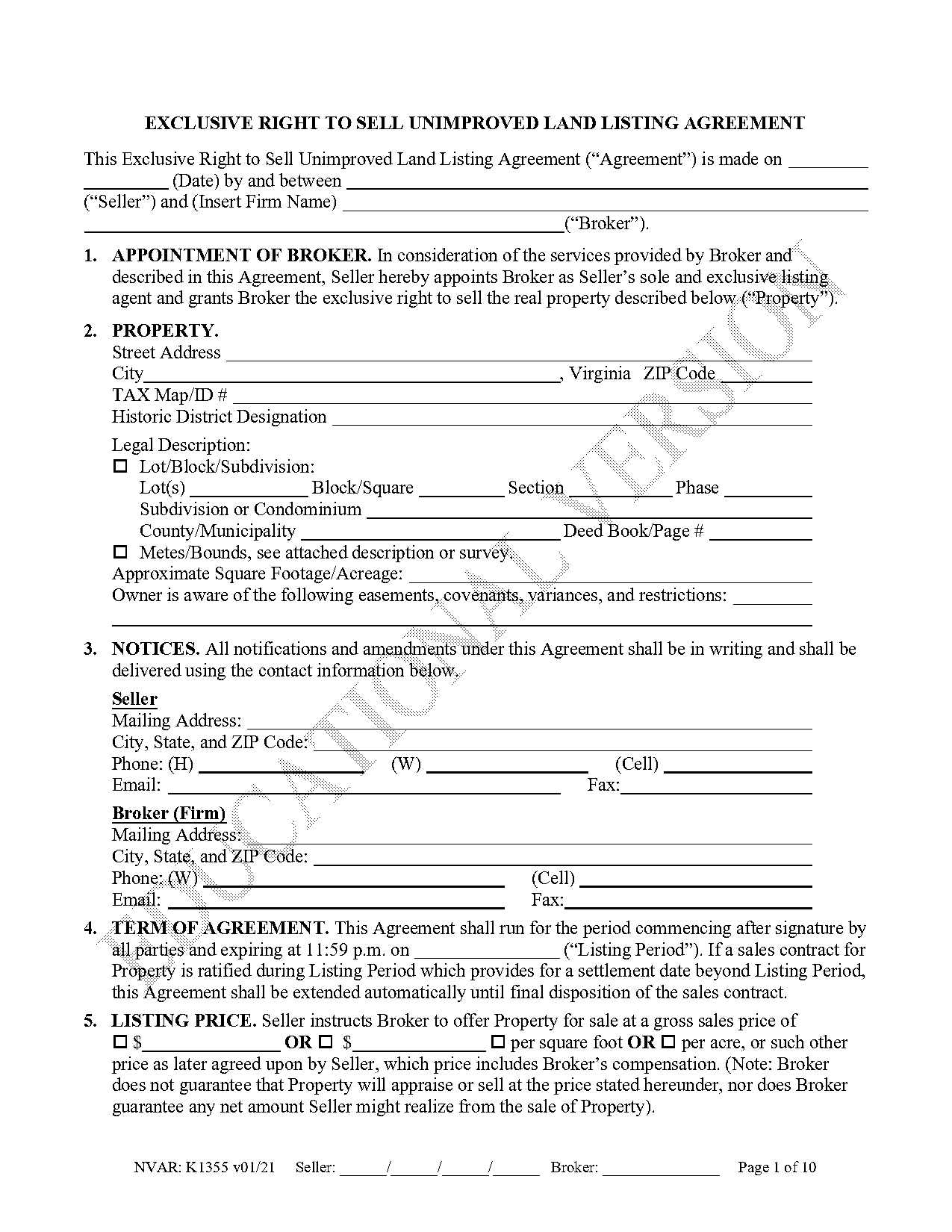 texas listing agreement form