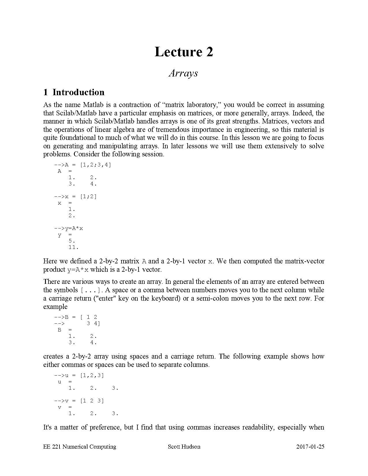 how to declare variable size array in matlab