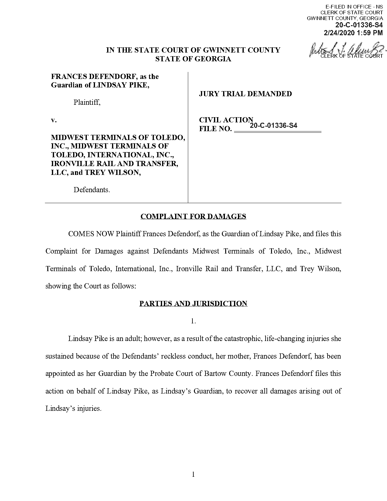 gwinnett county state court complaint