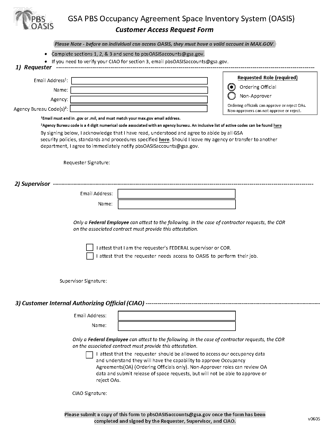 customer order form access