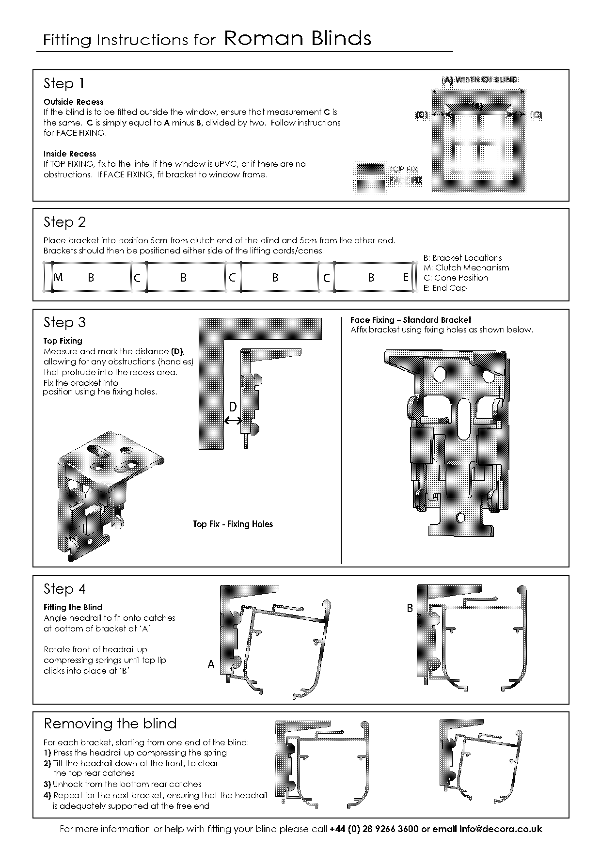 roman blind fitting instructions