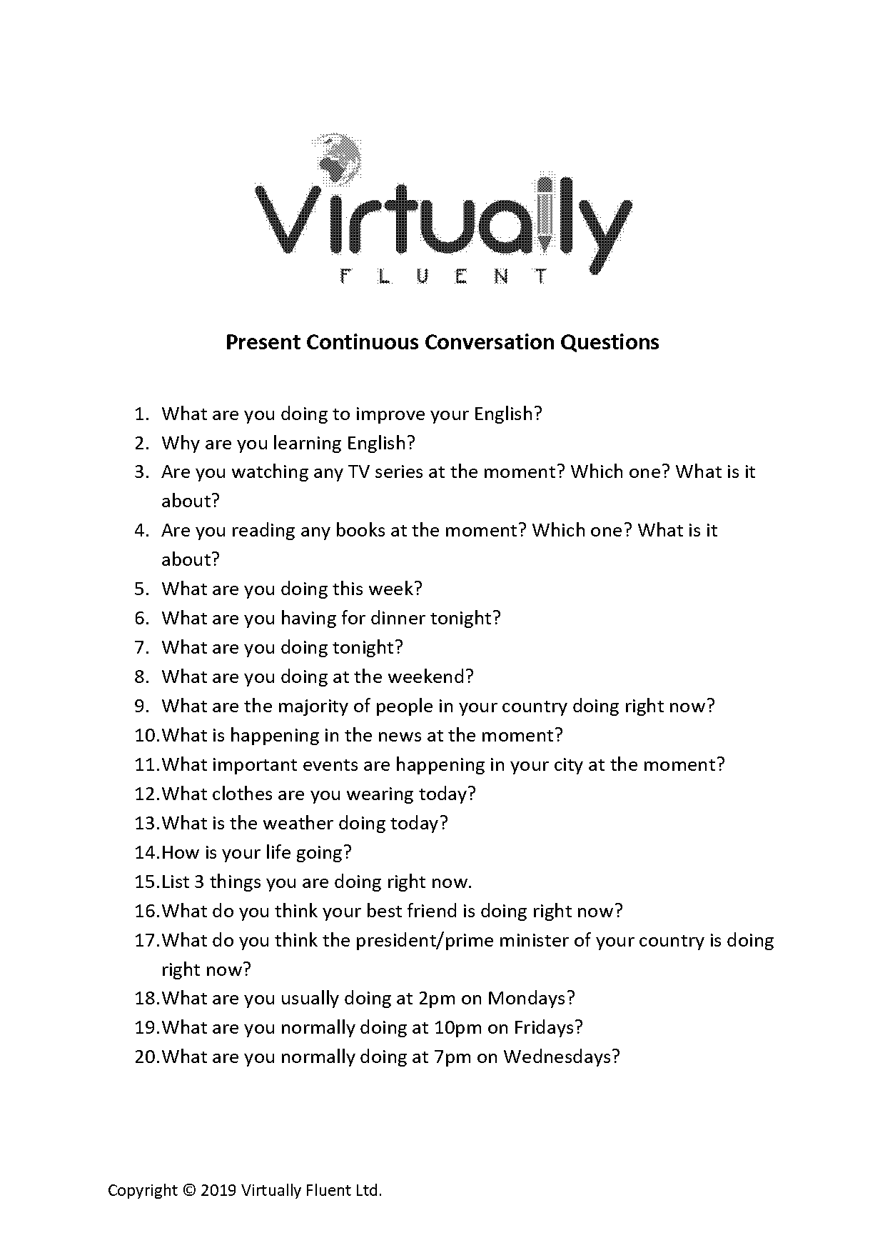 how to teach present continuous questions