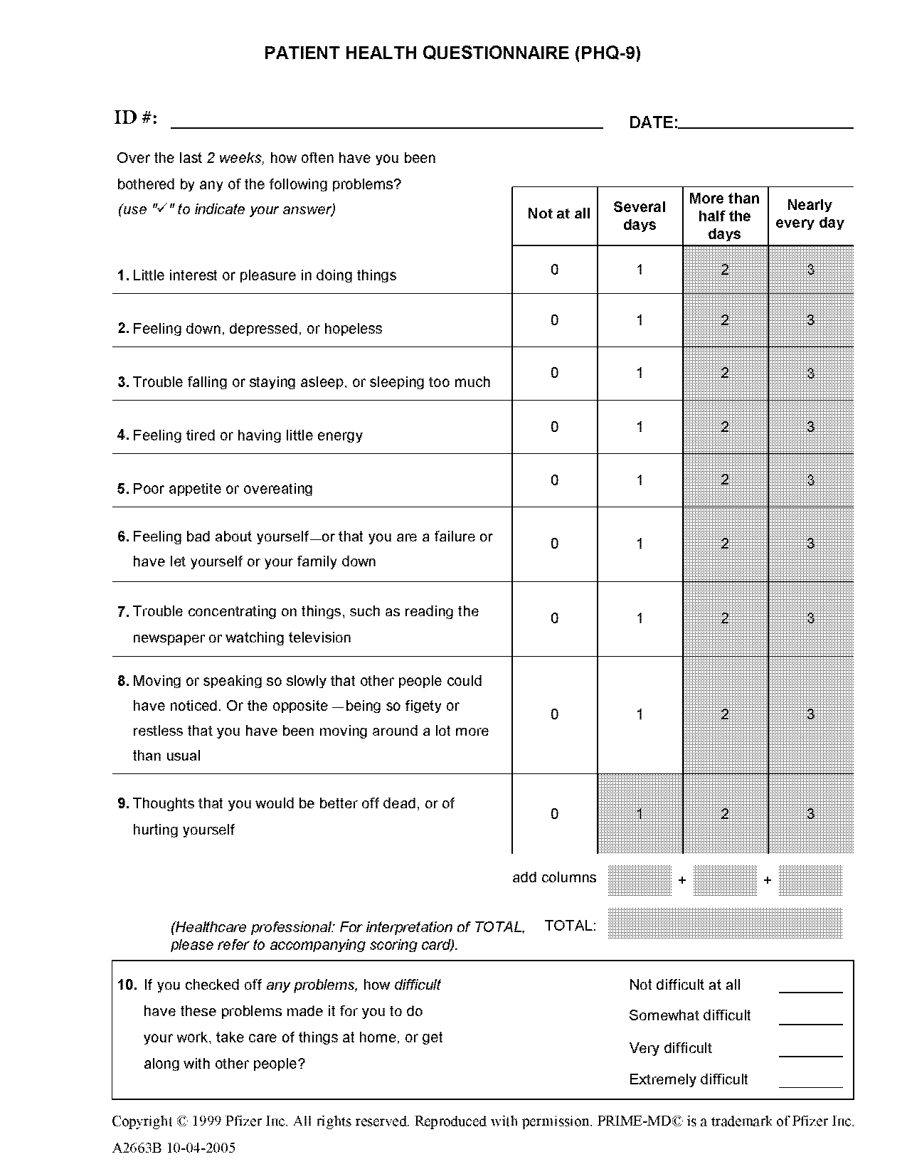 mood screening questionnaire printable