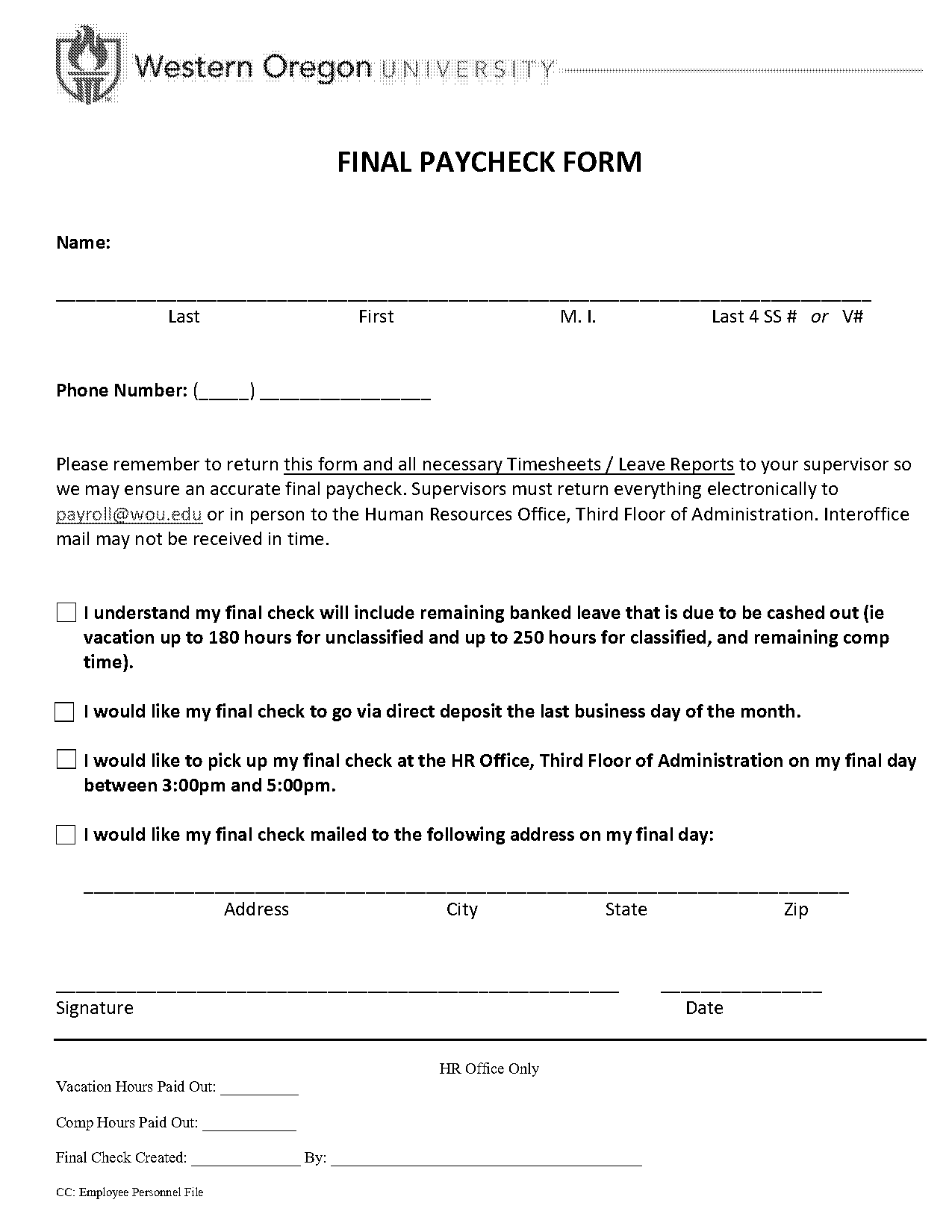 final paycheck letter template