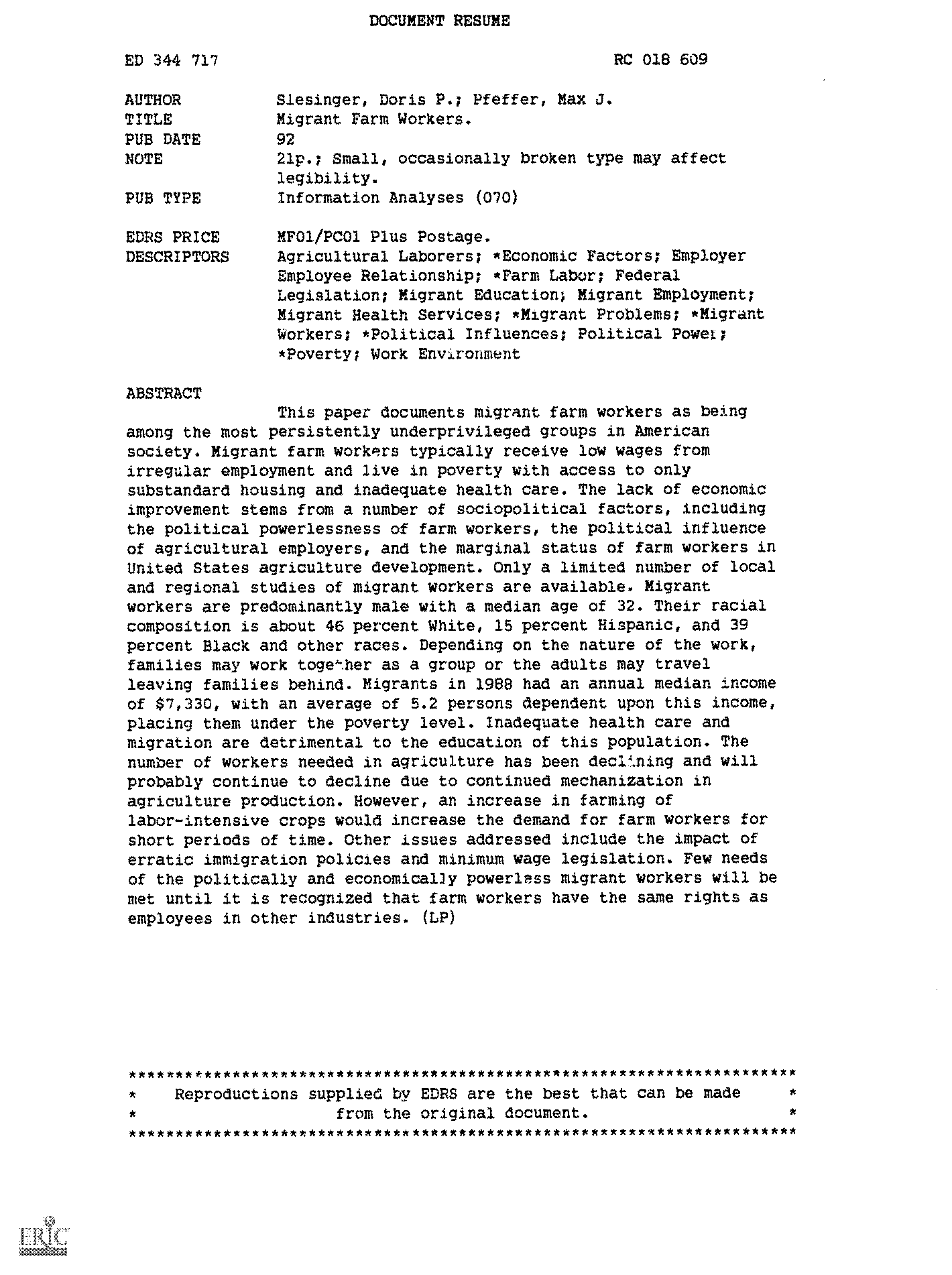 resume for farm work