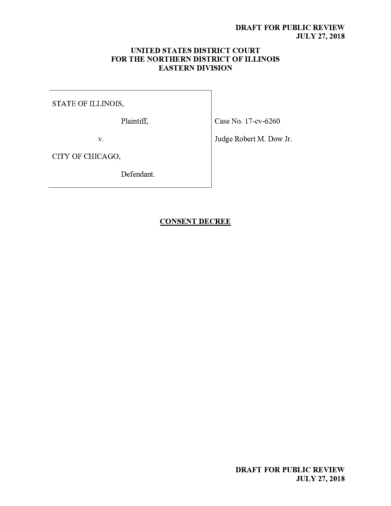 chicago police consent decree draft