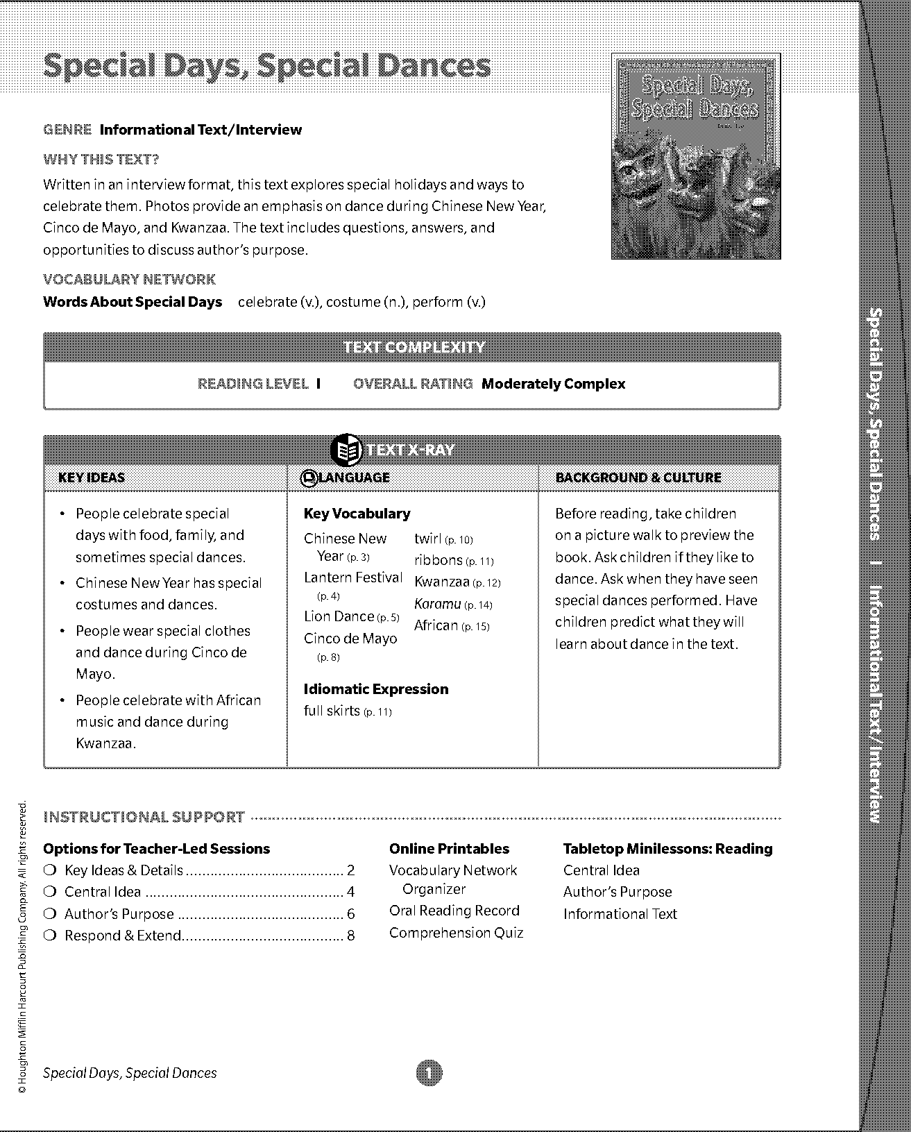 guided reading level of dancing drum