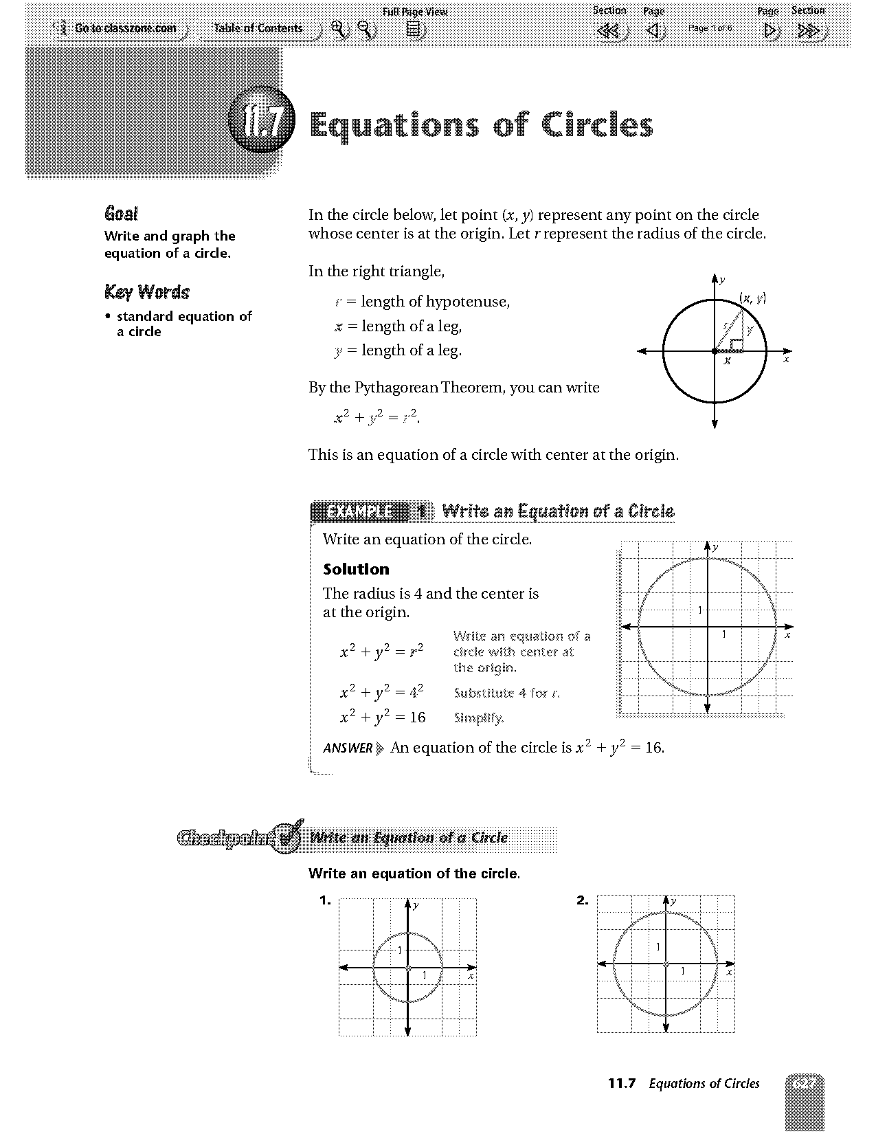 equations of circles assigments worksheet