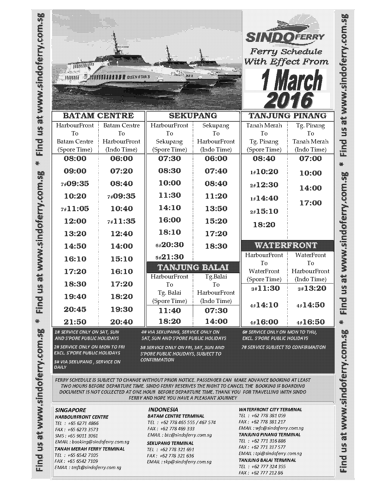 tanah merah ferry terminal to batam schedule