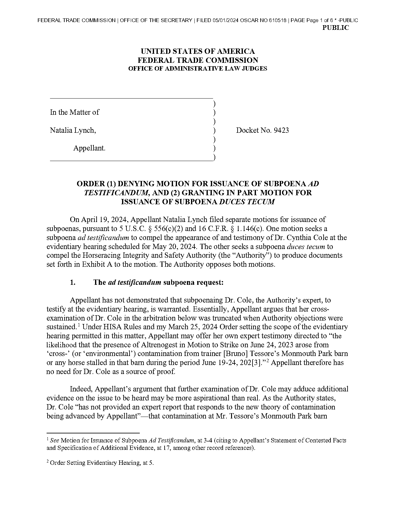 new york subpoena ad testificandum