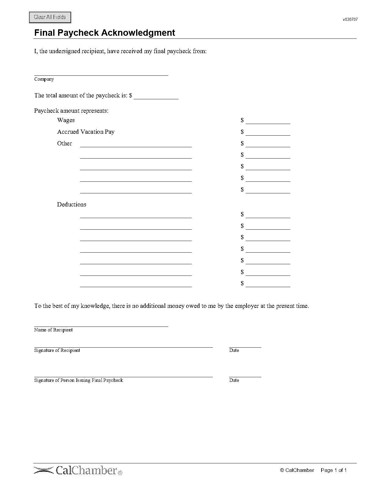 final paycheck letter template