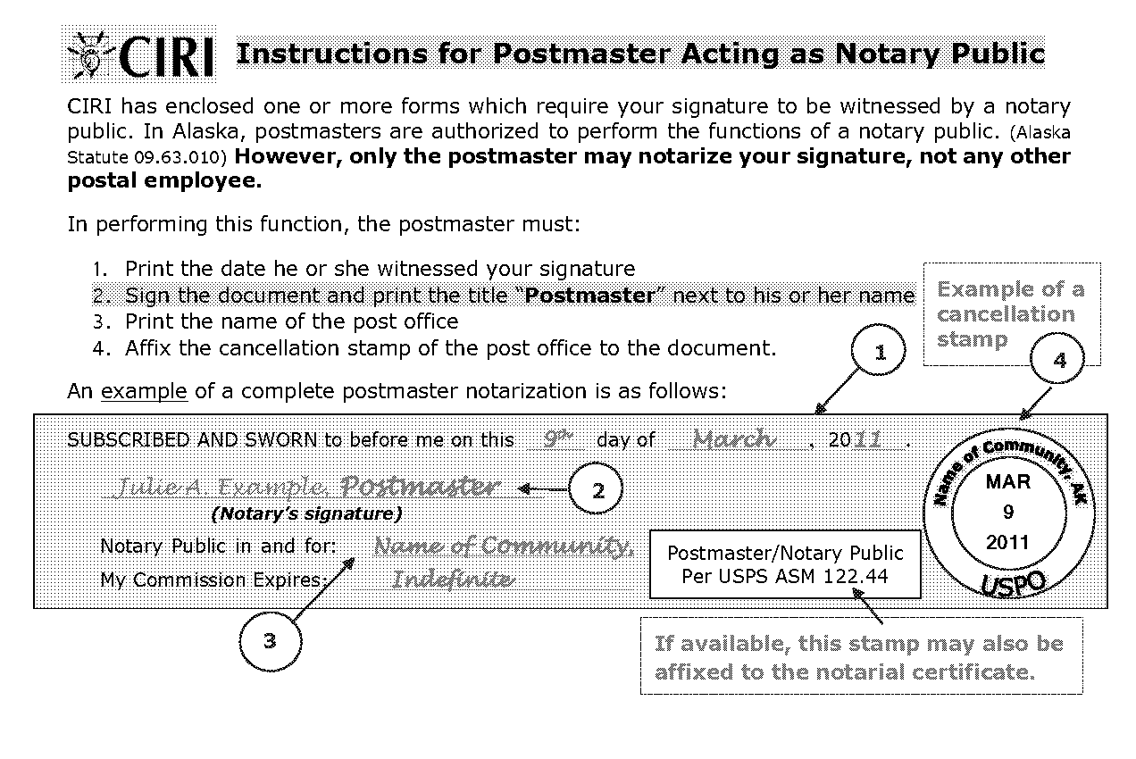 is a post office a notary