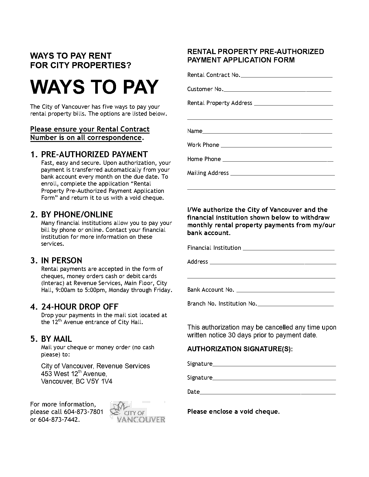 vancity direct withdrawal form