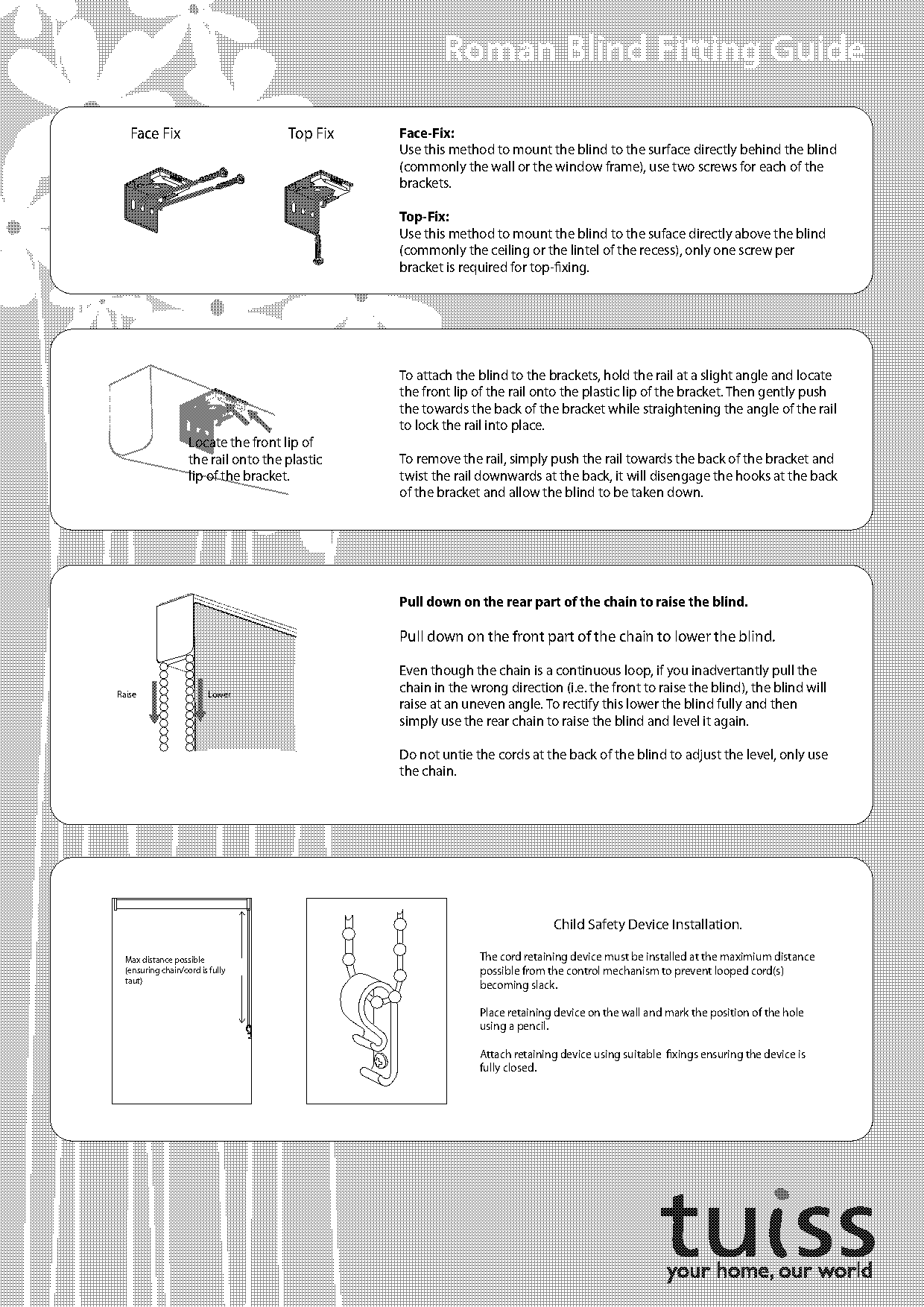 roman blind fitting instructions