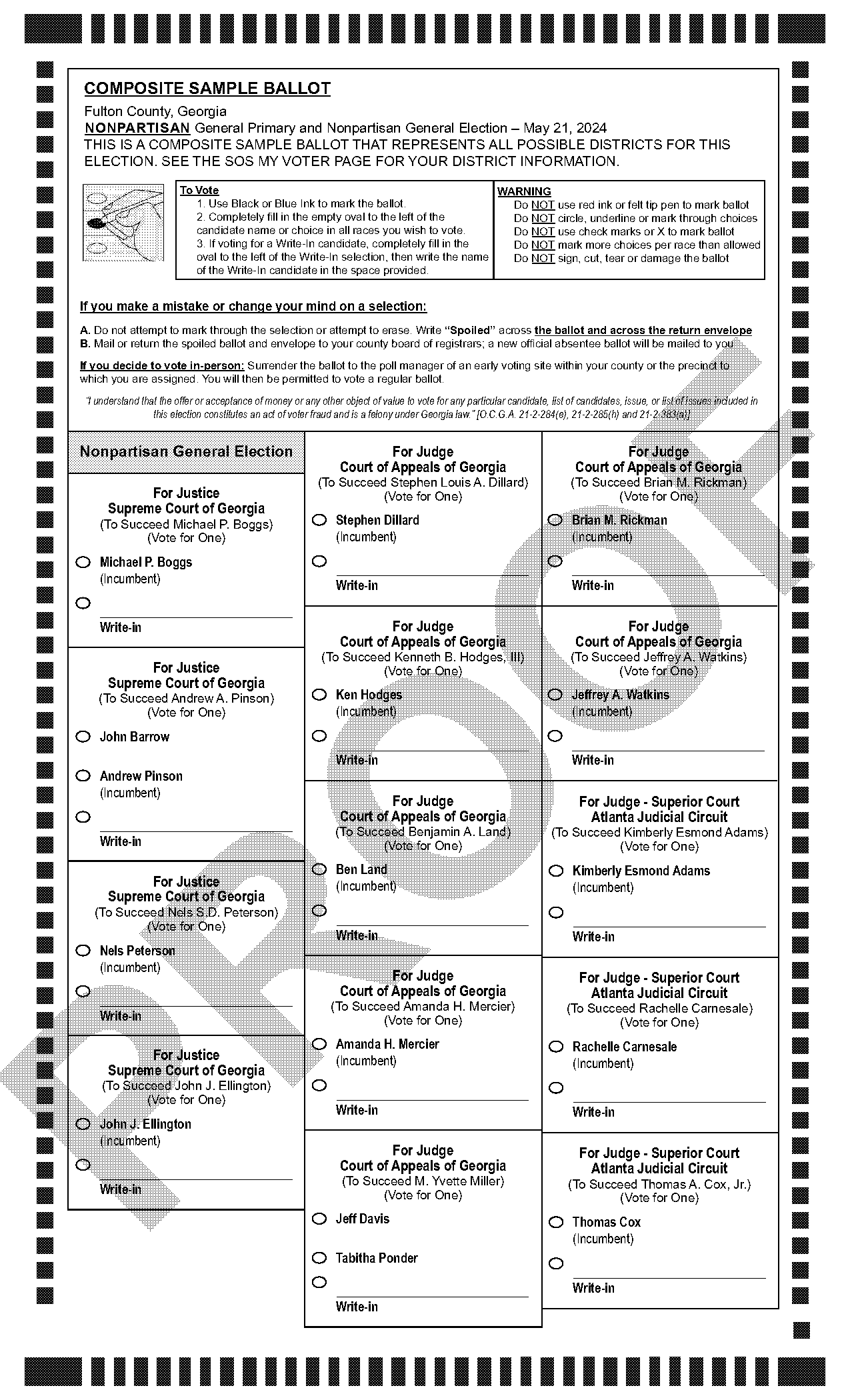 sample ballot alpharetta ga