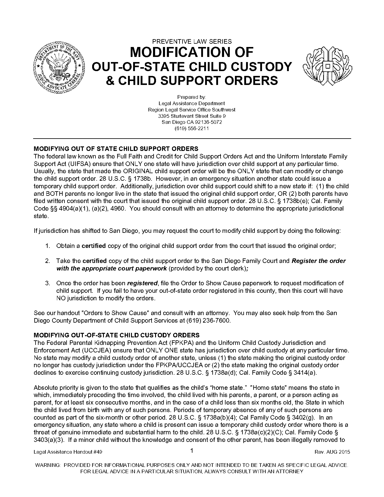 out of state custody modification