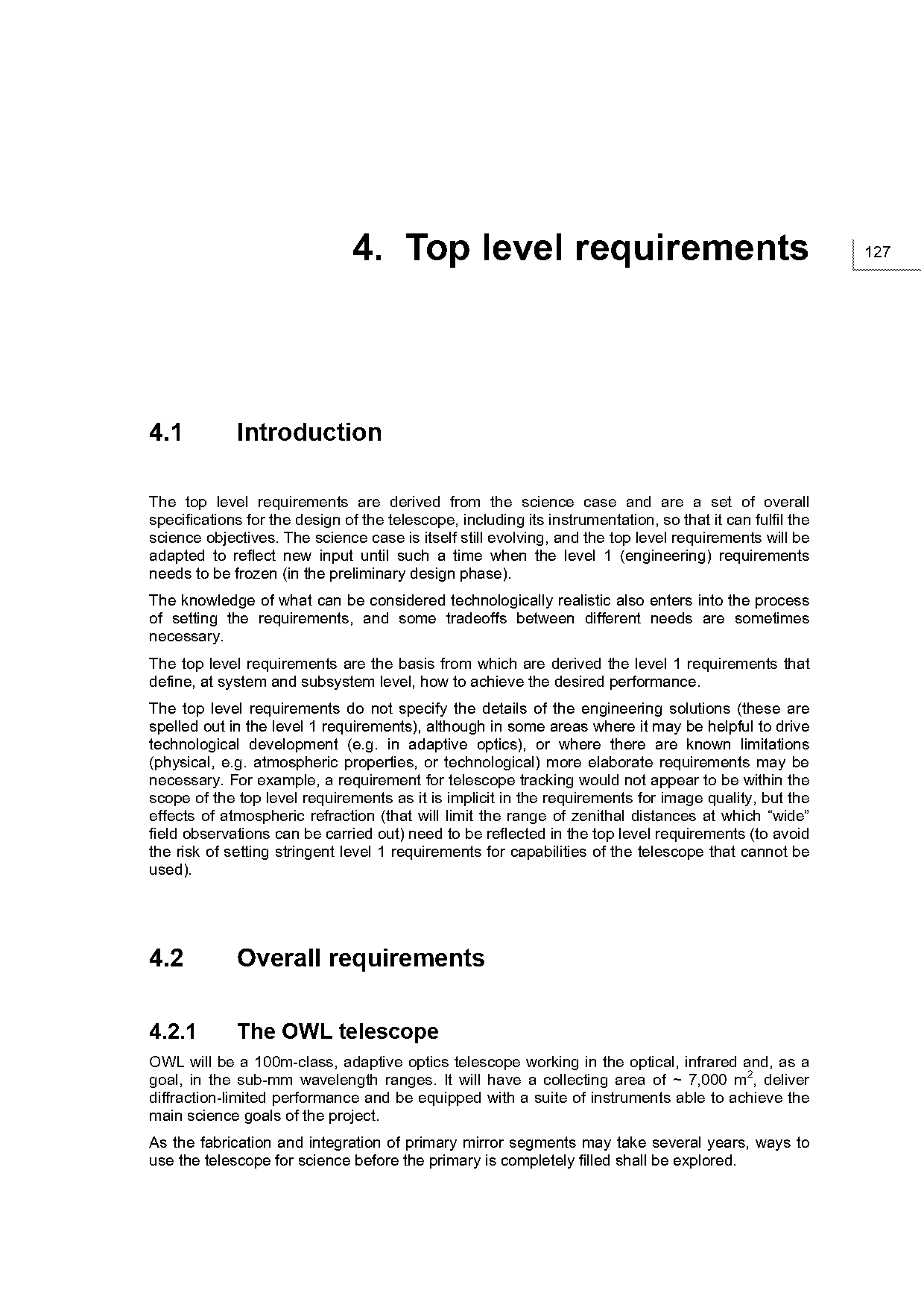 high level requirements of software project