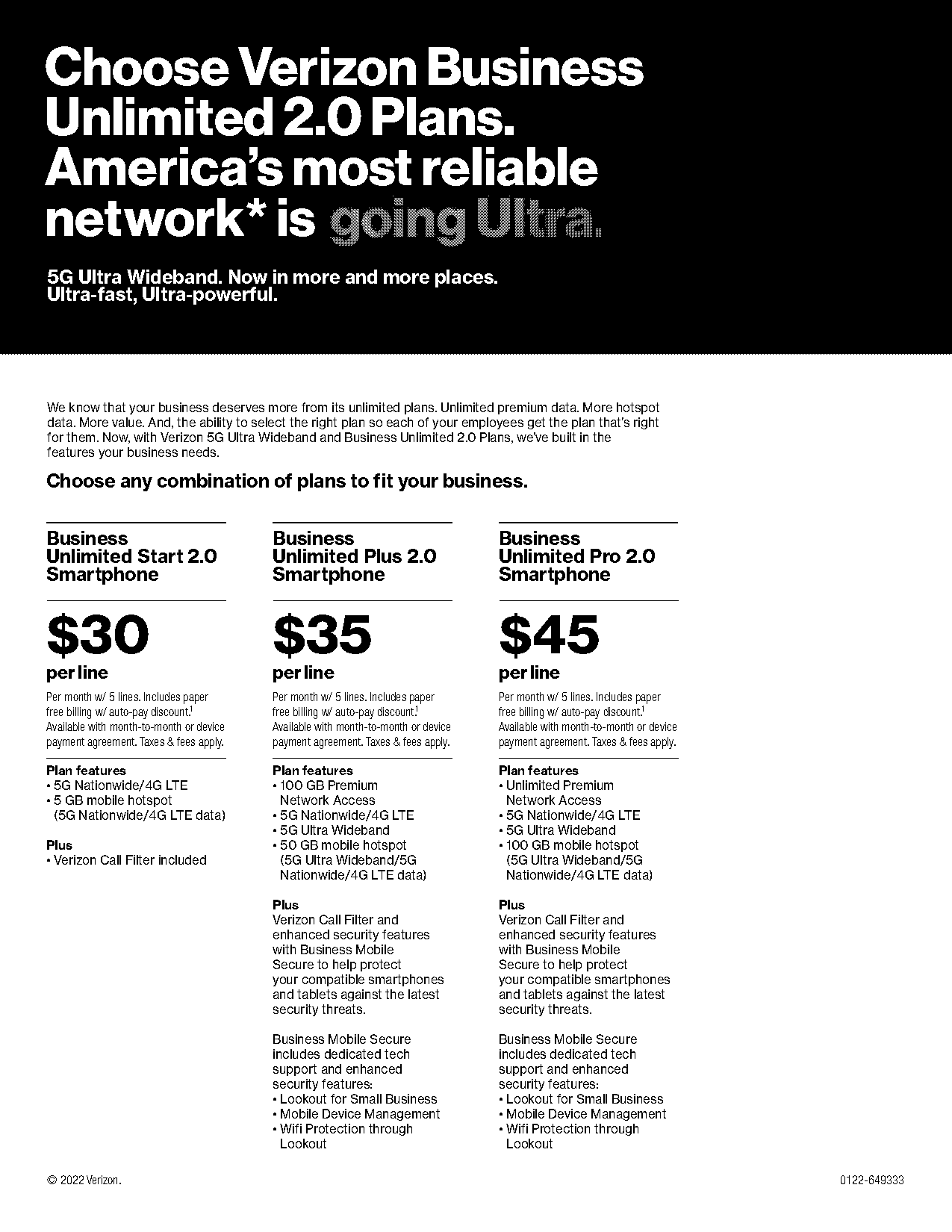 verizon business mobile plans